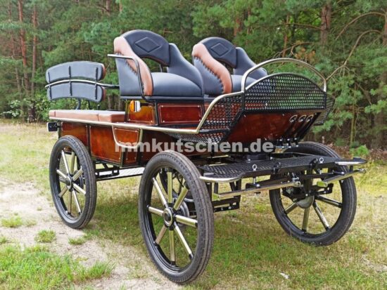 koets-kutsche-wagen-marathonwagen-fahrschulwagen-54-holzdeko-holzkutsche-kutsche-luftfederung-beleuchtung- tür-rohr-edelstahl-geschwungene-doppelrückenlehne-bocksitze-ortscheit-edelstahl-aufstiegshilfe-staukasten-drehkranzbremse